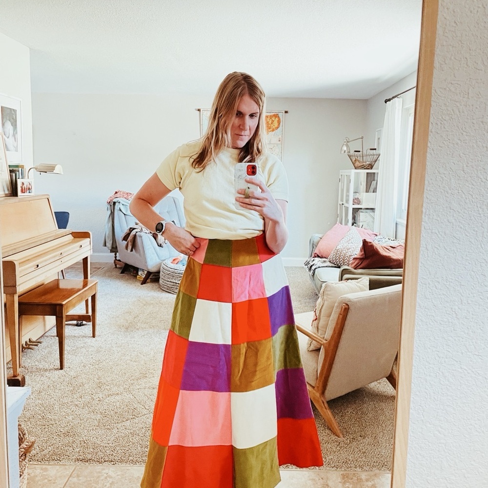 Vintage 70s Bill Atkinson Velvet Patchwork Maxi Skirt